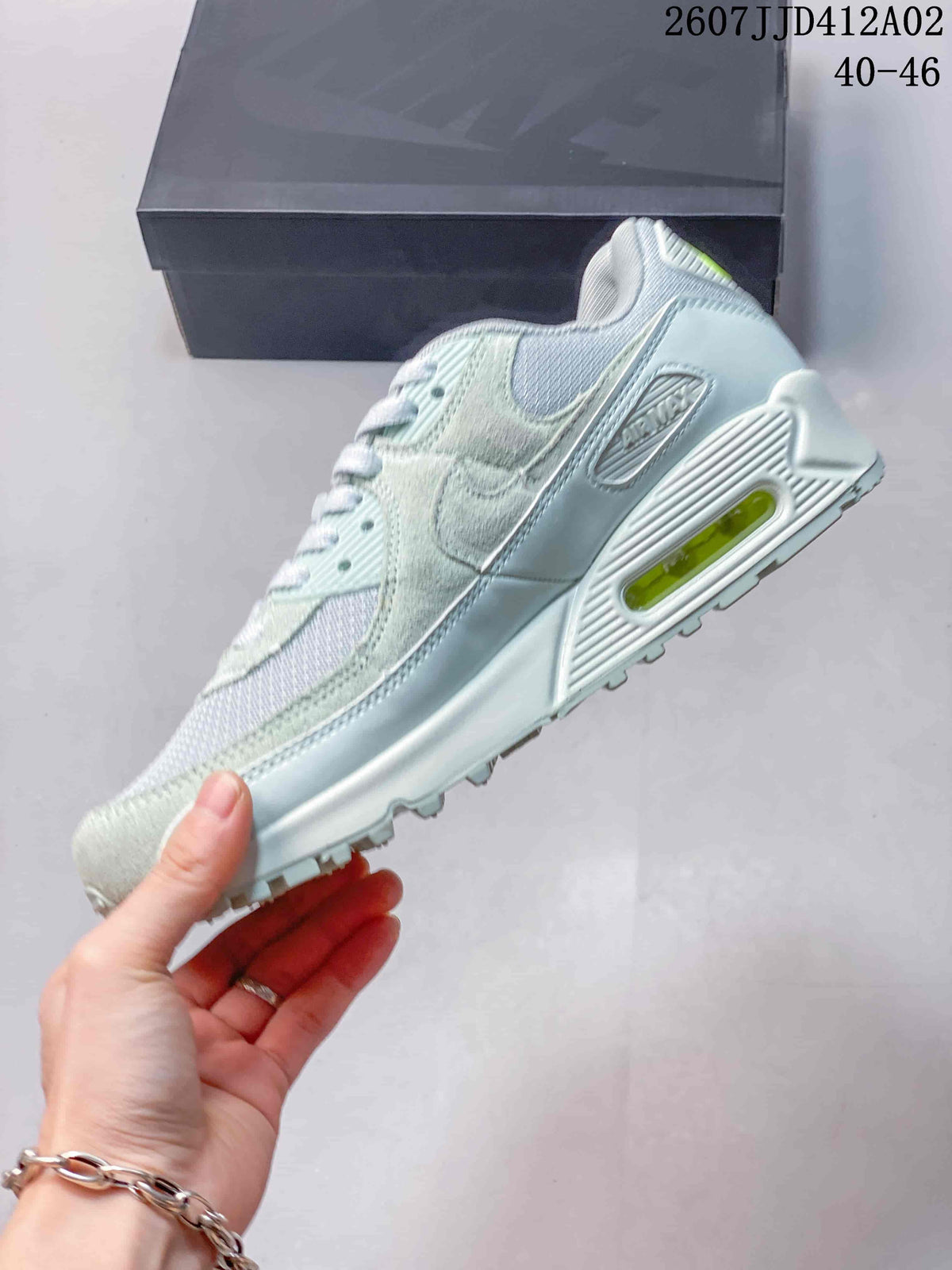 Nike Air Max 90 Sneakers in Pale Blue and Mint