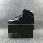 Air Jordan 1 Mid Black Patent Sneakers BQ6472-002