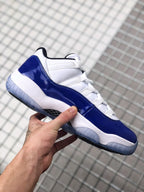 Air Jordan 11 Sneakers White and Deep Blue BQ3685-001