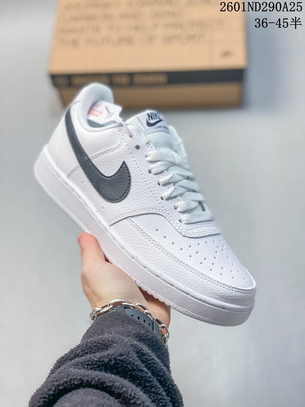 Nike Court Vision Low White Navy Sneakers 2601ND290A25
