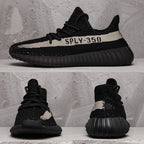 Yeezy 350 V2 Black and Cream Sneakers