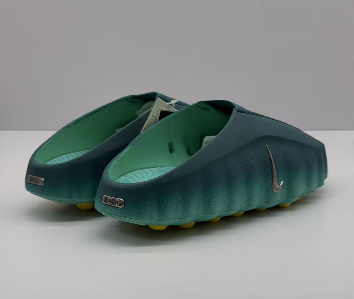 Nike Green and Yellow Slide Sandals