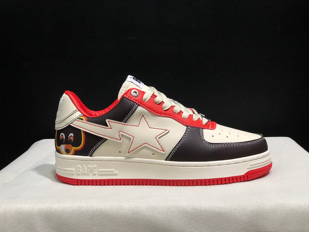 BAPE STA Low-Top Sneakers White Black Red
