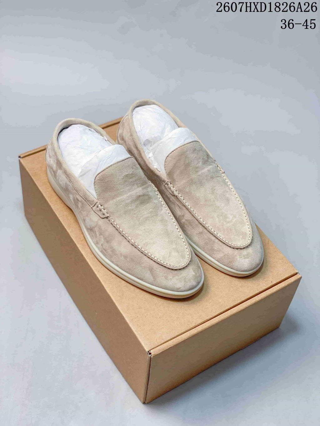 Loro Pian Suede Loafers Beige 2607HXD1826A26