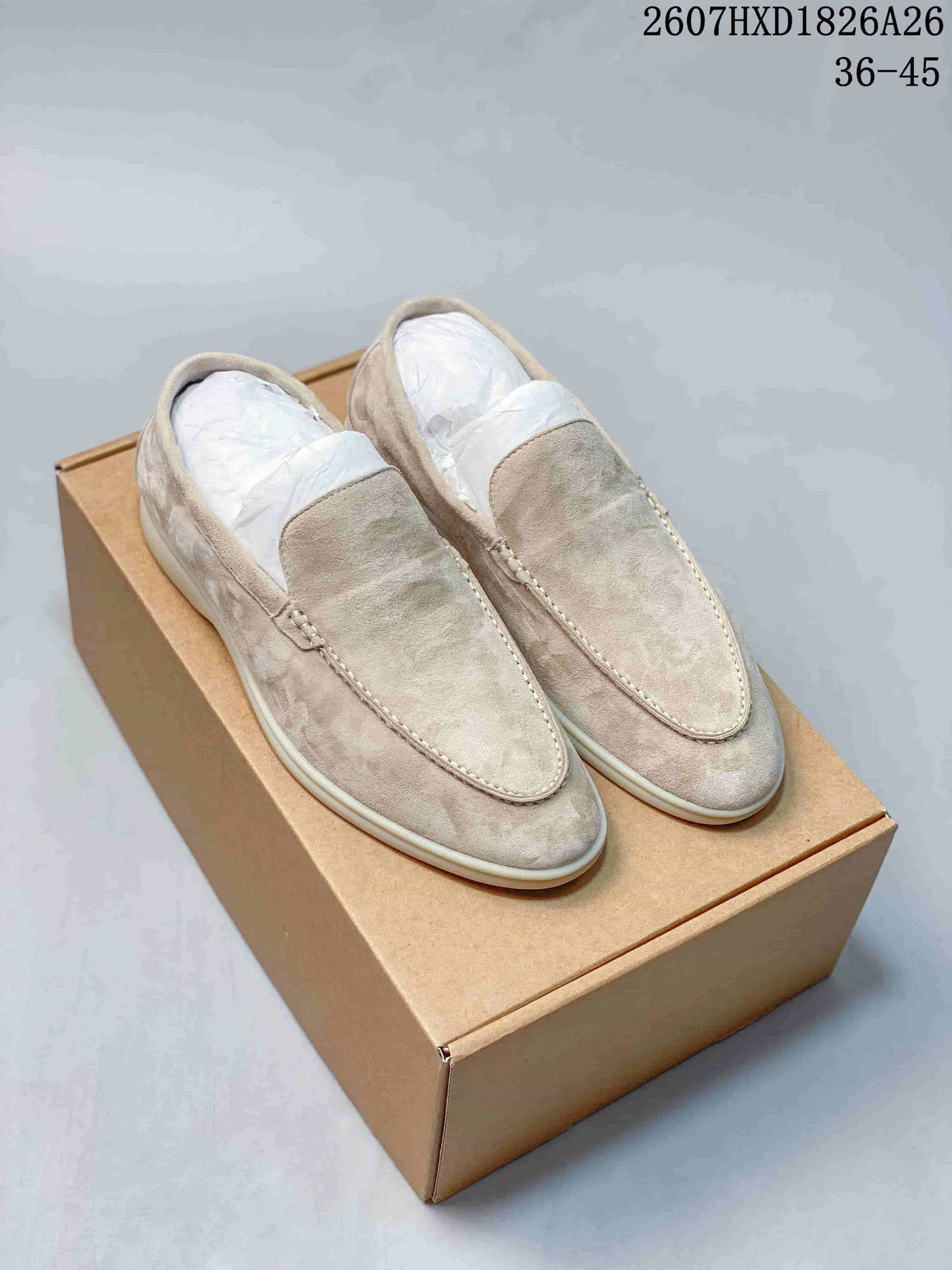 Loro Pian Suede Loafers Beige 2607HXD1826A26