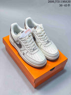 Nike Air Force 1 Low Custom Sneakers in Cream and Gray