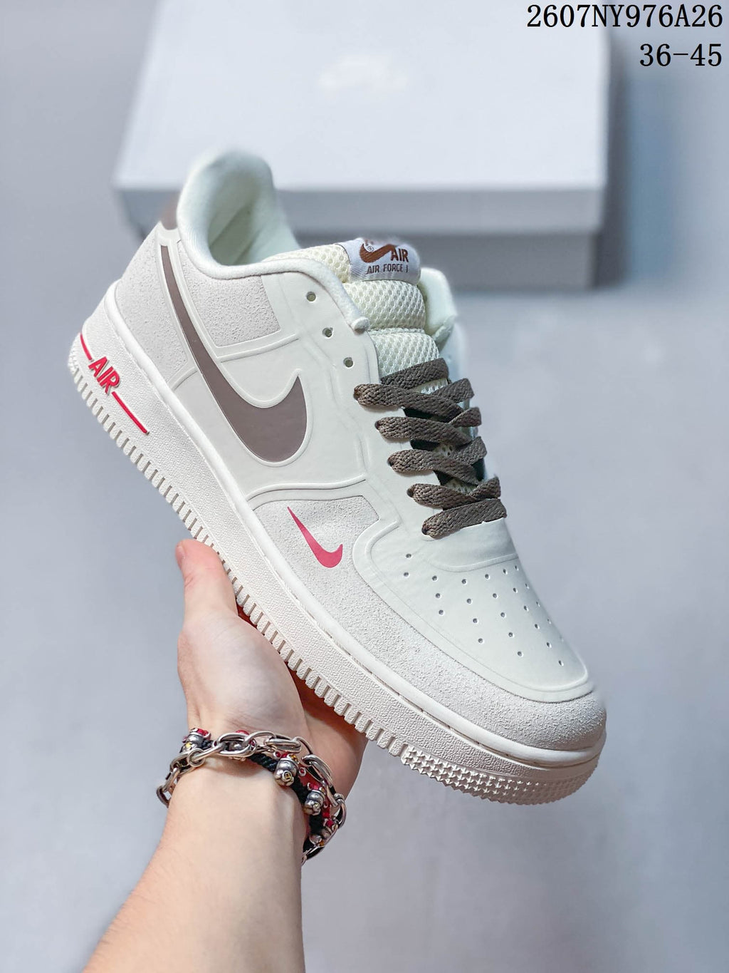 Nike Air Force 1 '07 LV8 Low-Top Sneakers White Brown