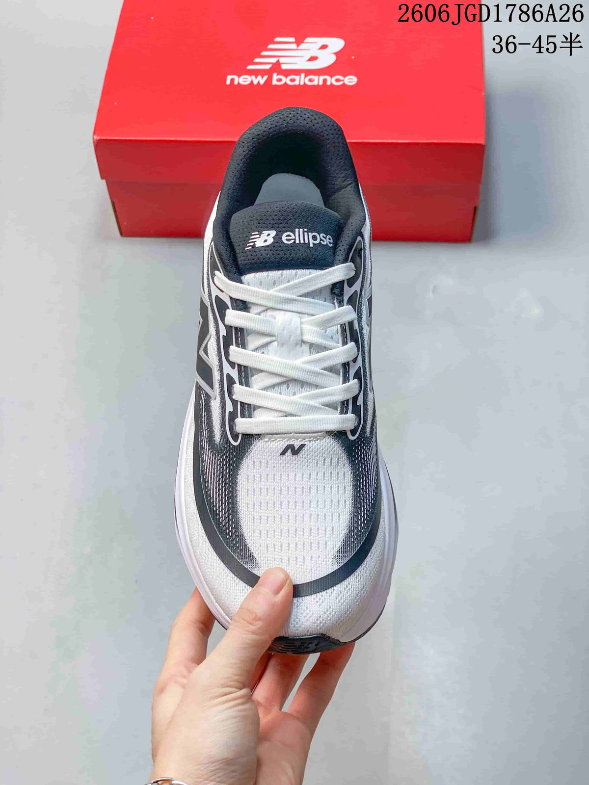 New Balance Ellipse V1 Running Shoes, White and Charcoal MELPS932