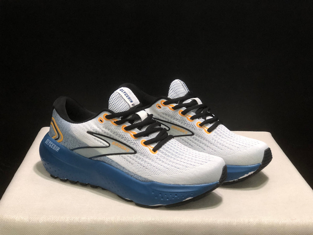 Brooks Glycerin 21 Men's Running Shoes White Blue