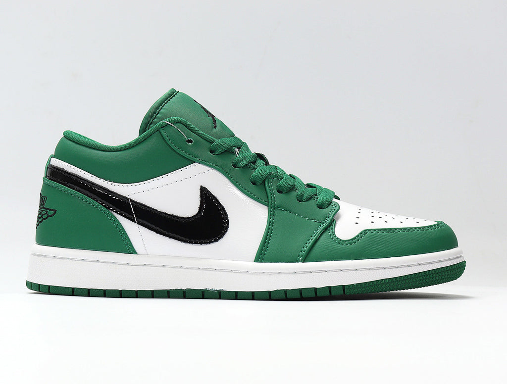 Jordan 1 Low White and Green Sneakers 553558-301