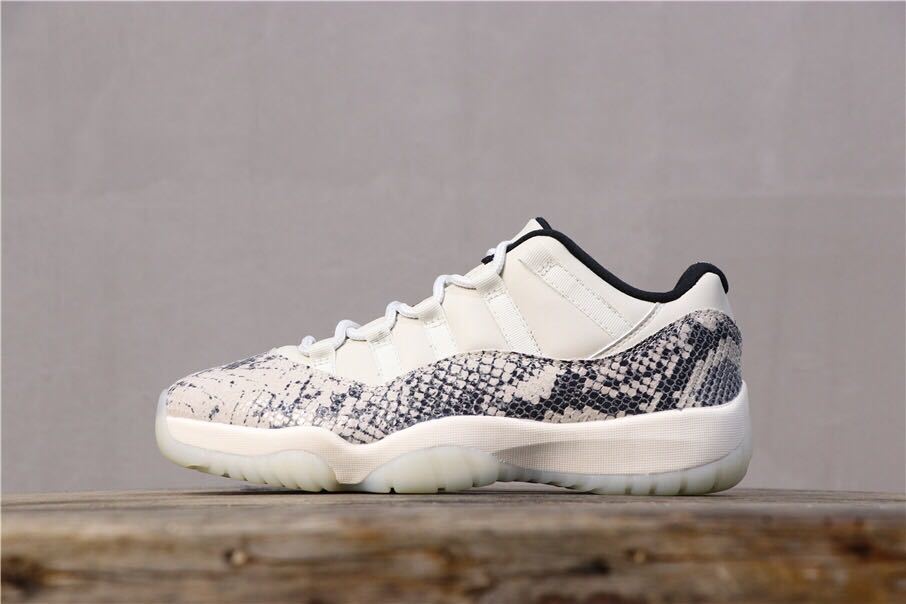 Jordan Air Jordan 11 Retro Low White Black Snakeskin Sneakers