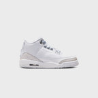 Nike GS Air Jordan 3 Retro - White / Metallic Silver / White