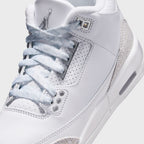 Nike GS Air Jordan 3 Retro - White / Metallic Silver / White