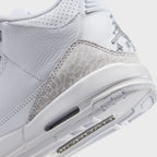 Nike GS Air Jordan 3 Retro - White / Metallic Silver / White