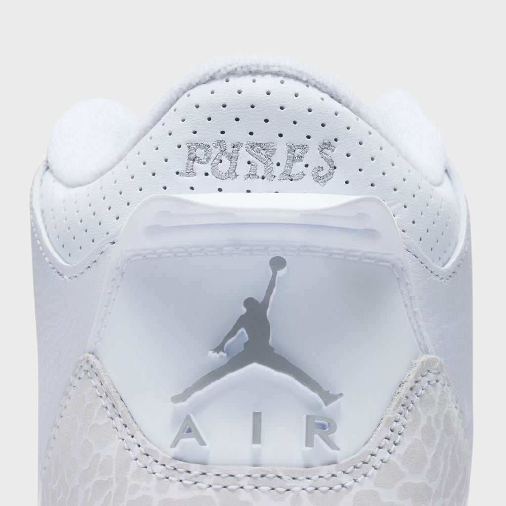 Nike GS Air Jordan 3 Retro - White / Metallic Silver / White