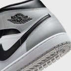 Jordan Air Jordan 1 Mid - White / Black / Light Smoke Grey