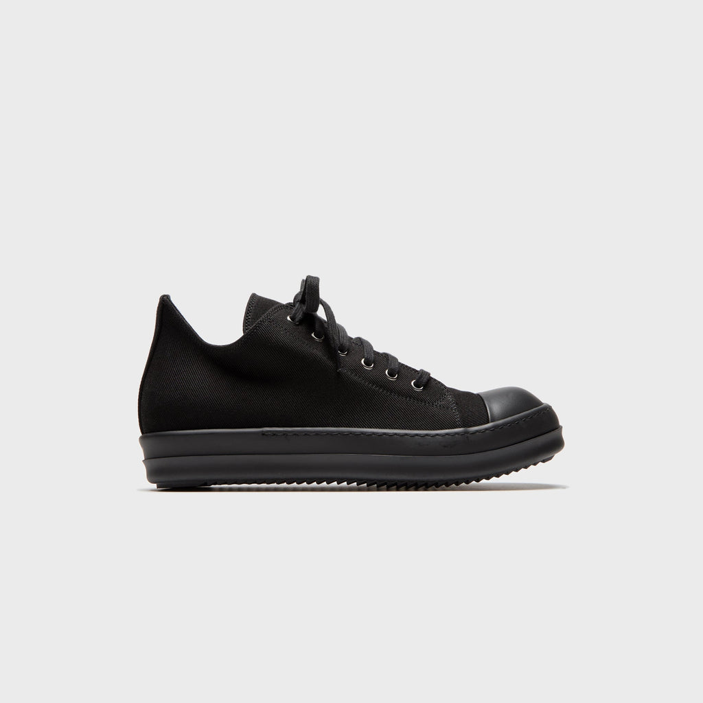 Rick Owens Overdyed Low Sneaks - Denim Black / Black