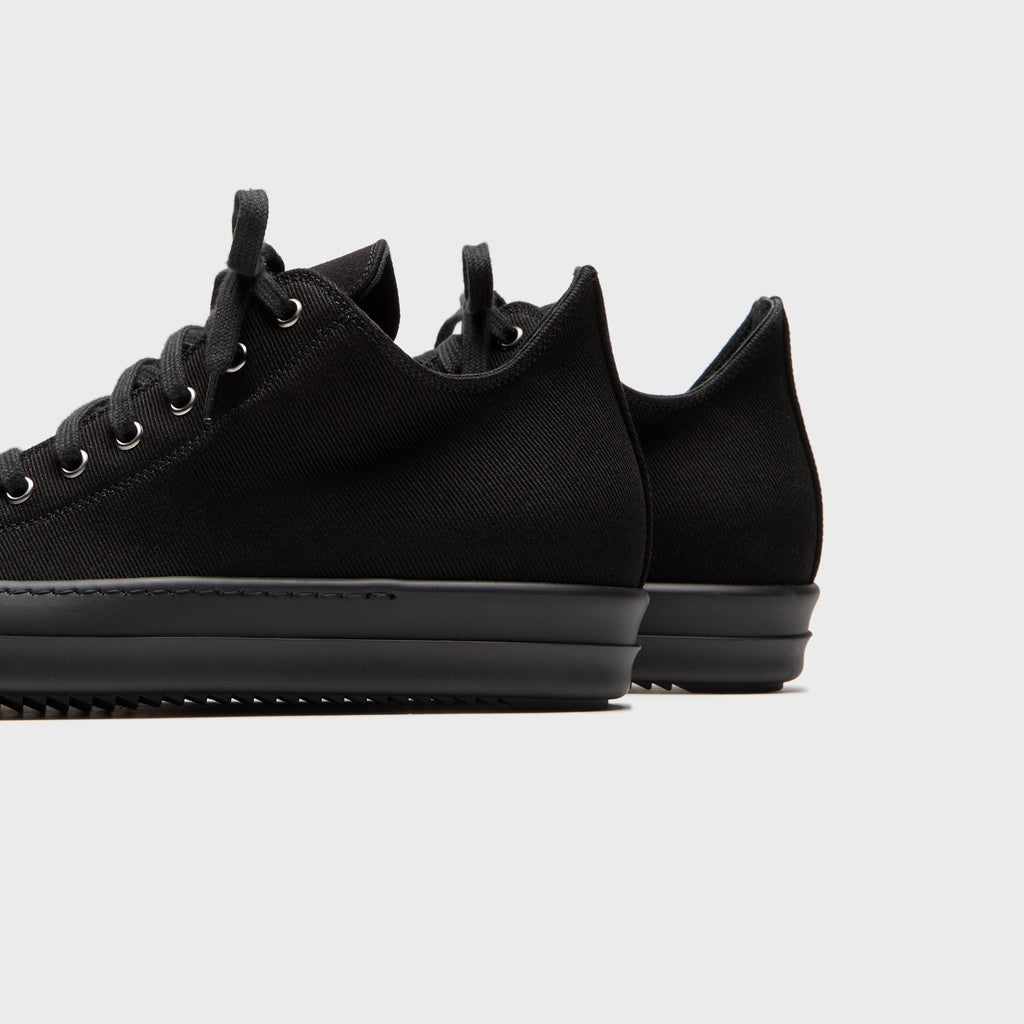 Rick Owens Overdyed Low Sneaks - Denim Black / Black