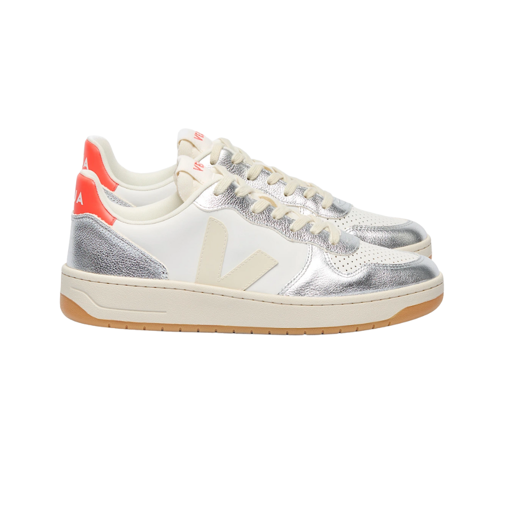 V-10 LEATHER WHITE PIERRE SILVER