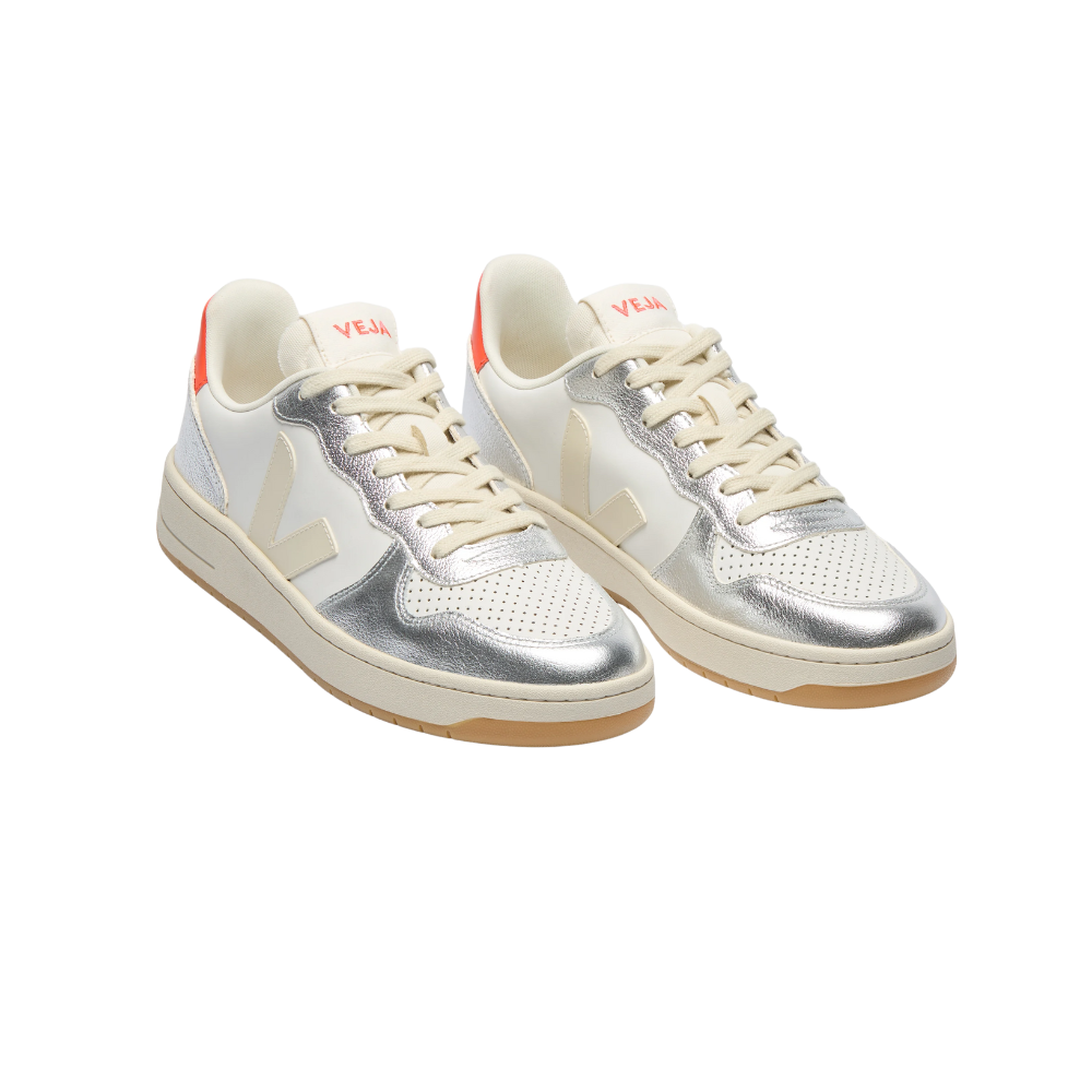V-10 LEATHER WHITE PIERRE SILVER