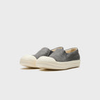 Rick Owens Boat Sneaks Scarpe In Denim - Dark Dust / Milk / Milk