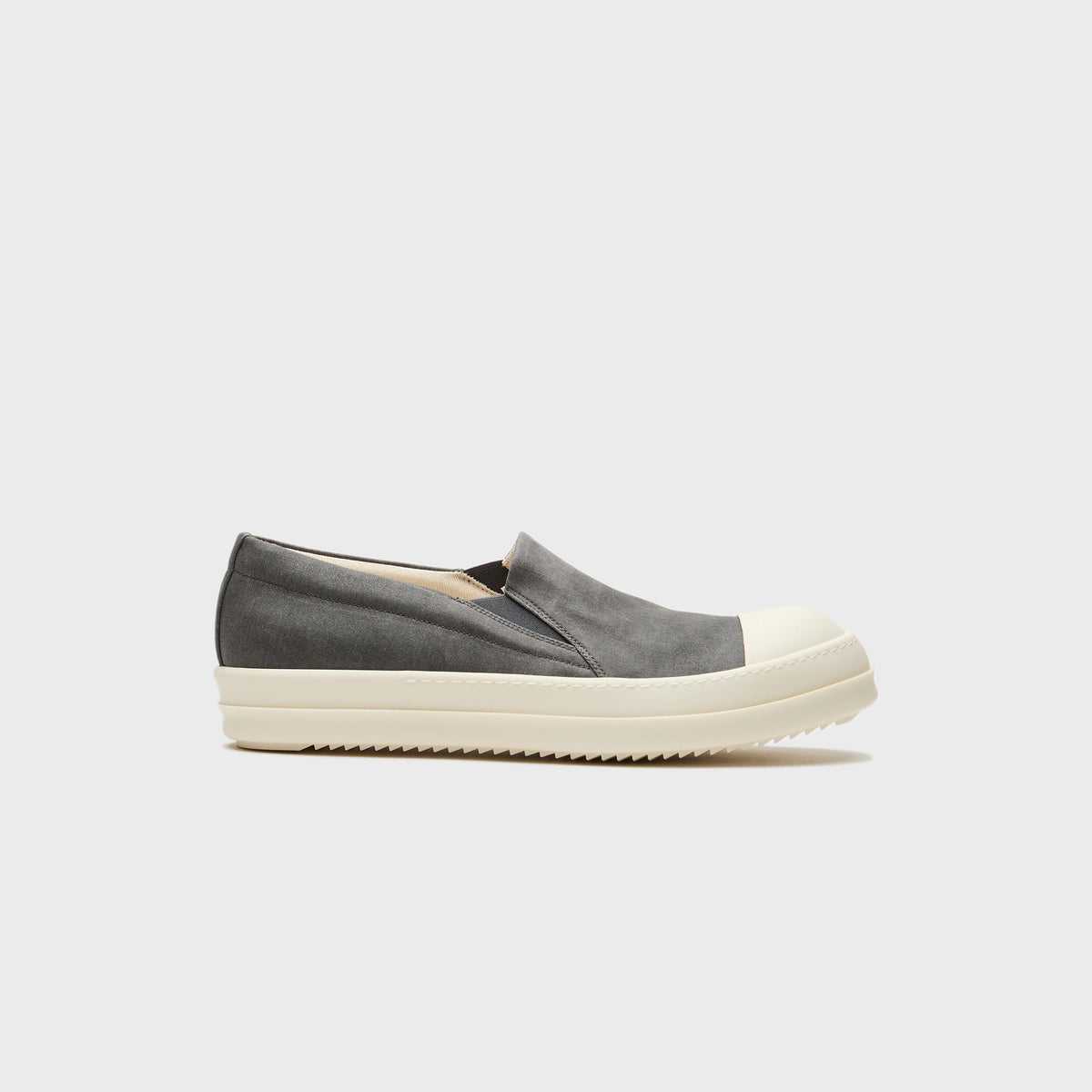 Rick Owens Boat Sneaks Scarpe In Denim - Dark Dust / Milk / Milk