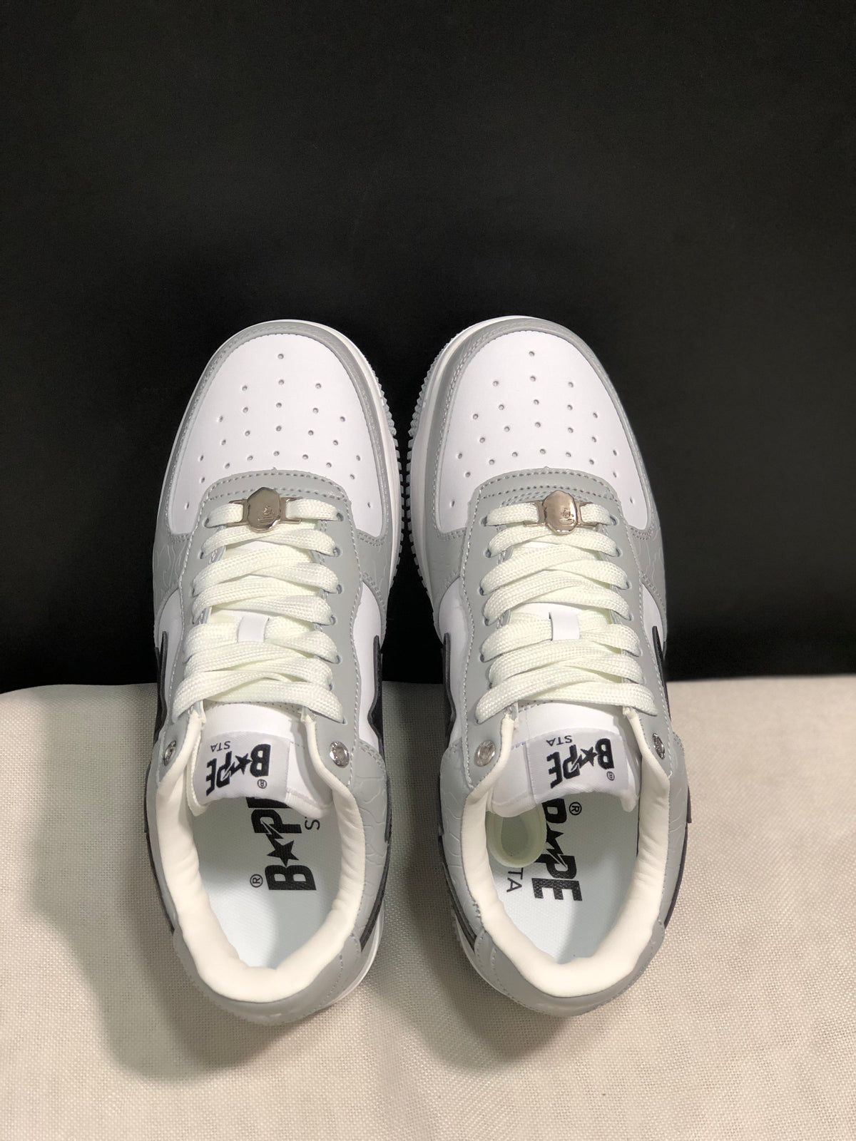 BAPE Sta Low-Top Sneakers White Grey Black