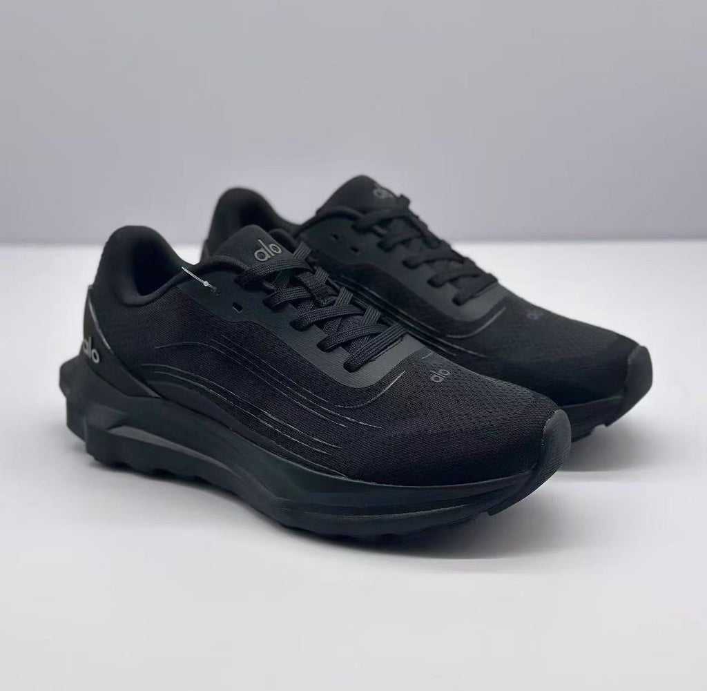Alo All-Black Lace-Up Sneakers