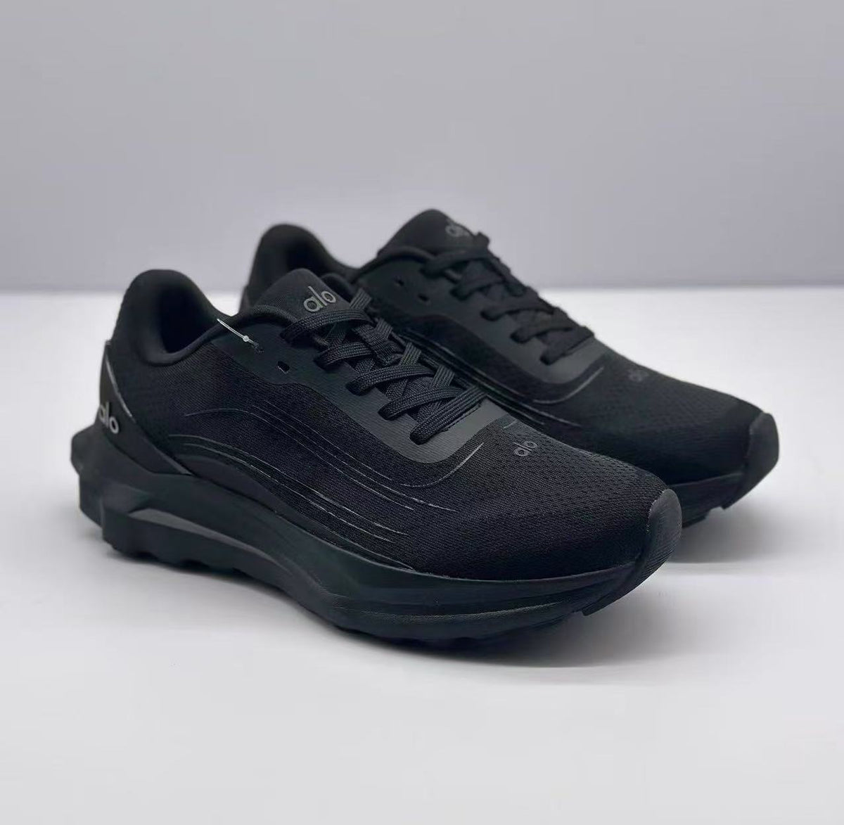 Alo All-Black Lace-Up Sneakers