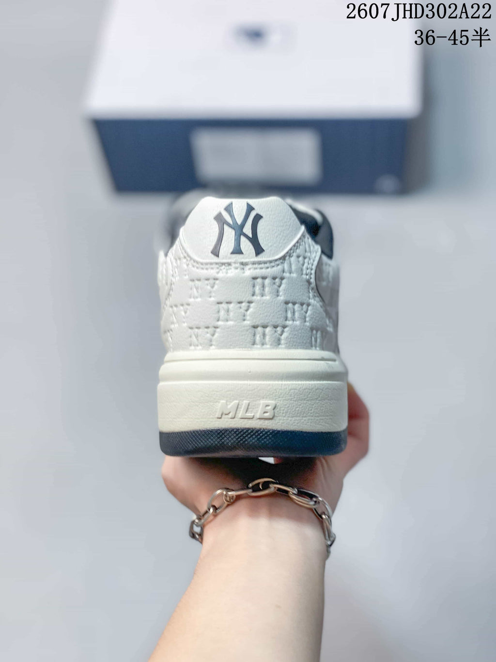 MLB Big Ball Chunky Canvas HI Sneakers White Navy 712320YPE
