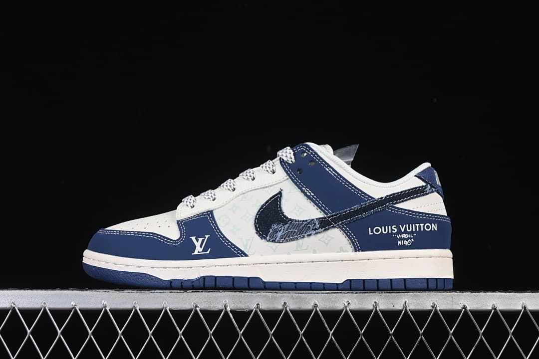Nike SB Dunk Low Navy Denim Swoosh Sneakers