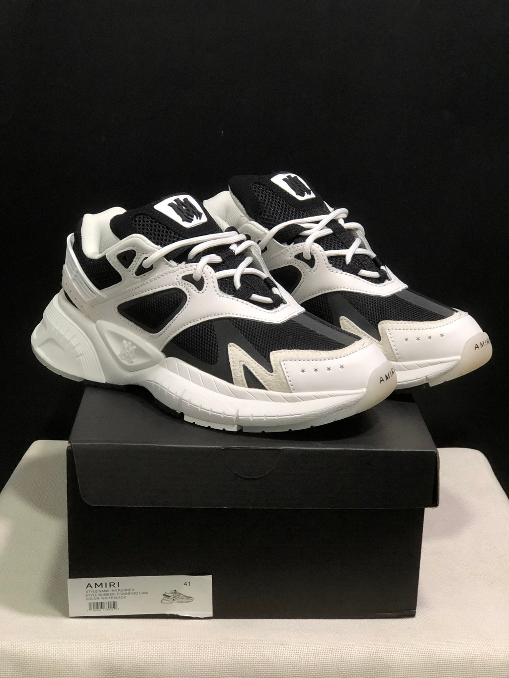 AMIRI MA Runner Sneakers White Black