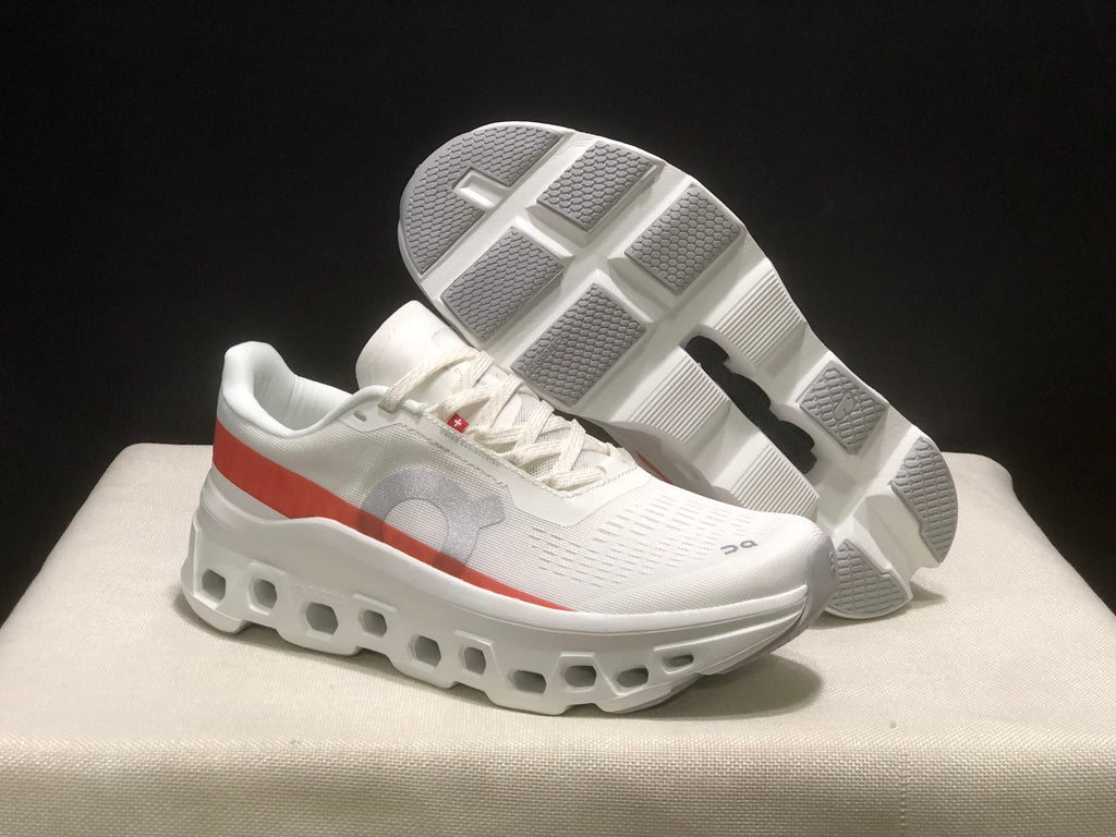 On Cloudmonster 1 White Coral Running Sneakers