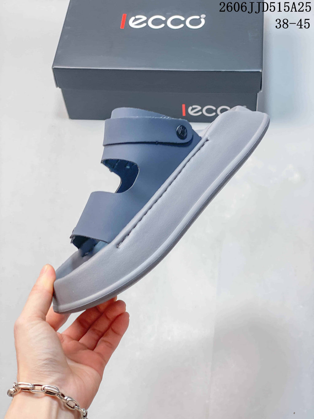 ECCO 612350QWY Colorblock Sport Sandals Blue Gray