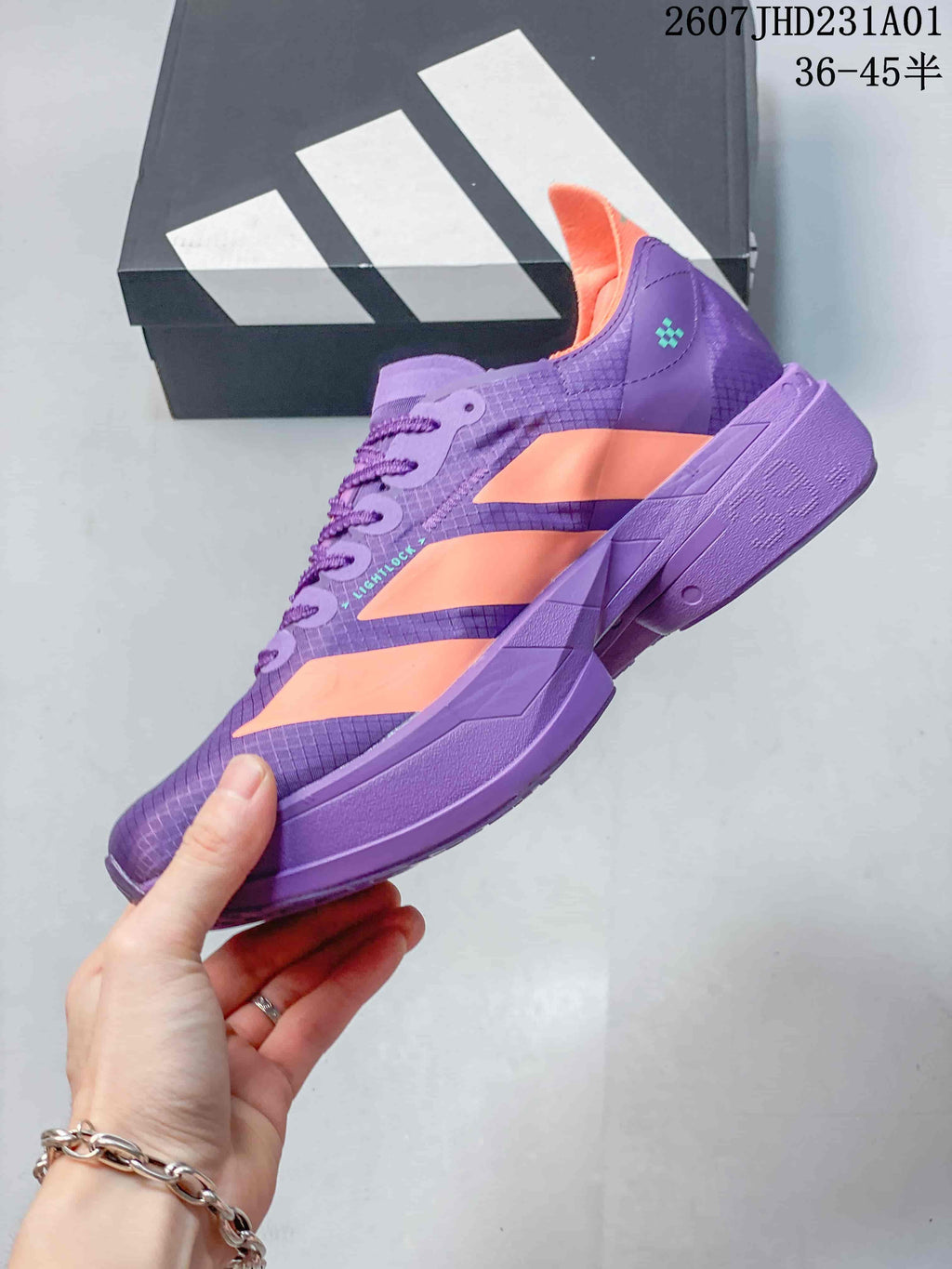 Adidas Adizero Adios Pro 4 Running Shoes, Purple and Coral