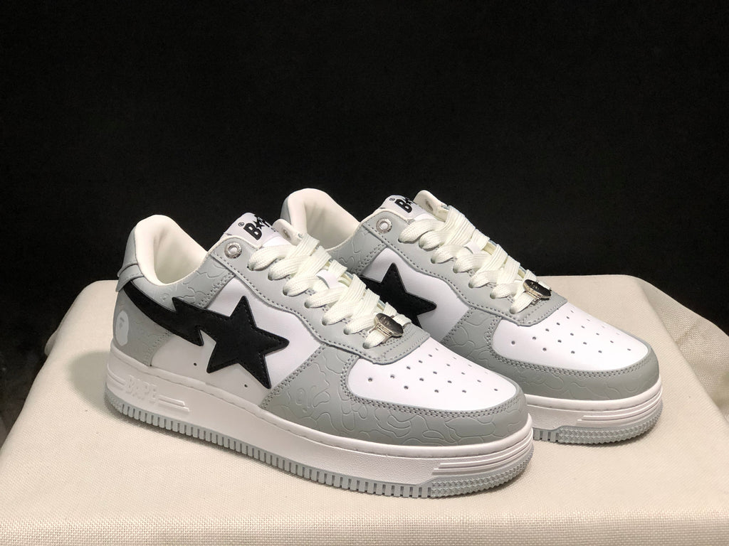 BAPE Sta Low-Top Sneakers White Grey Black