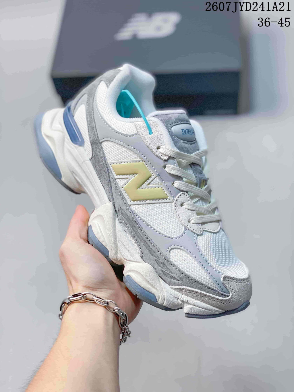 New Balance 9060 Sneakers White Grey Yellow Blue