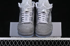 Air Jordan 5 High-Top Sneakers in Grey and White