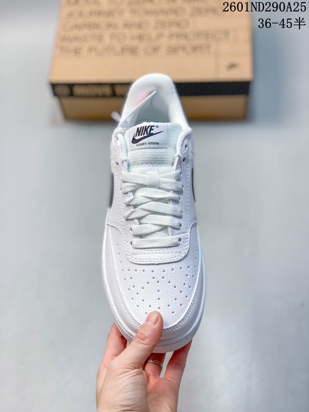 Nike Court Vision Low White Navy Sneakers 2601ND290A25