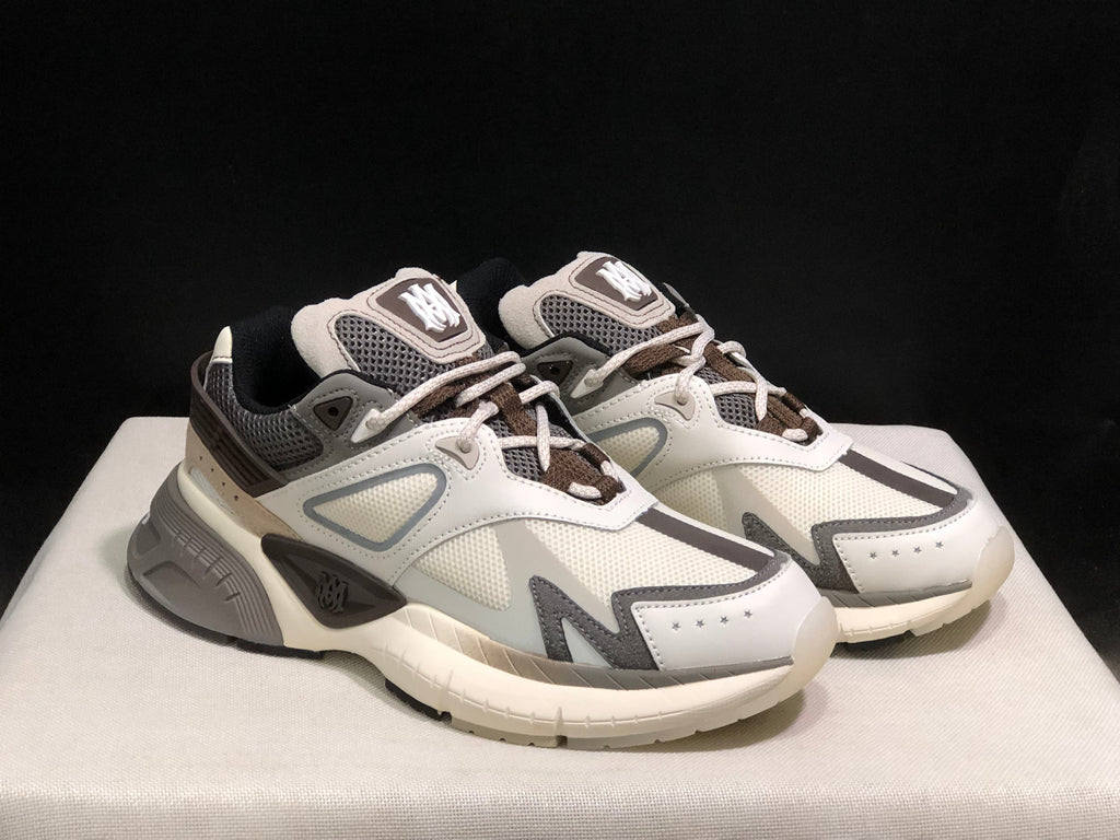 AMIRI MA Runner Sneakers in Off-White and Grey