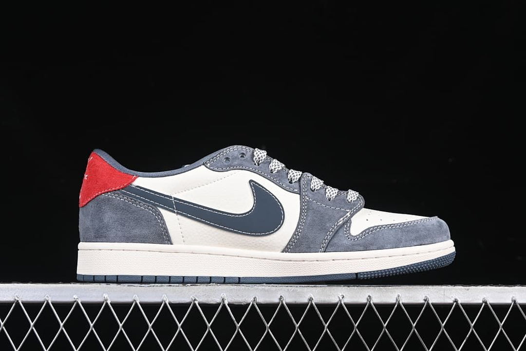 Jordan 1 Low OG SP Low-Top Sneakers in Grey, White and Red