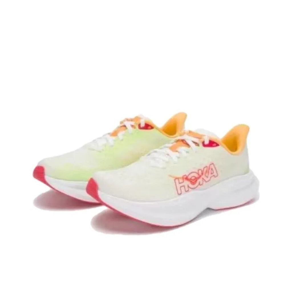 HOKA Road Running Shoes in White and Lime
