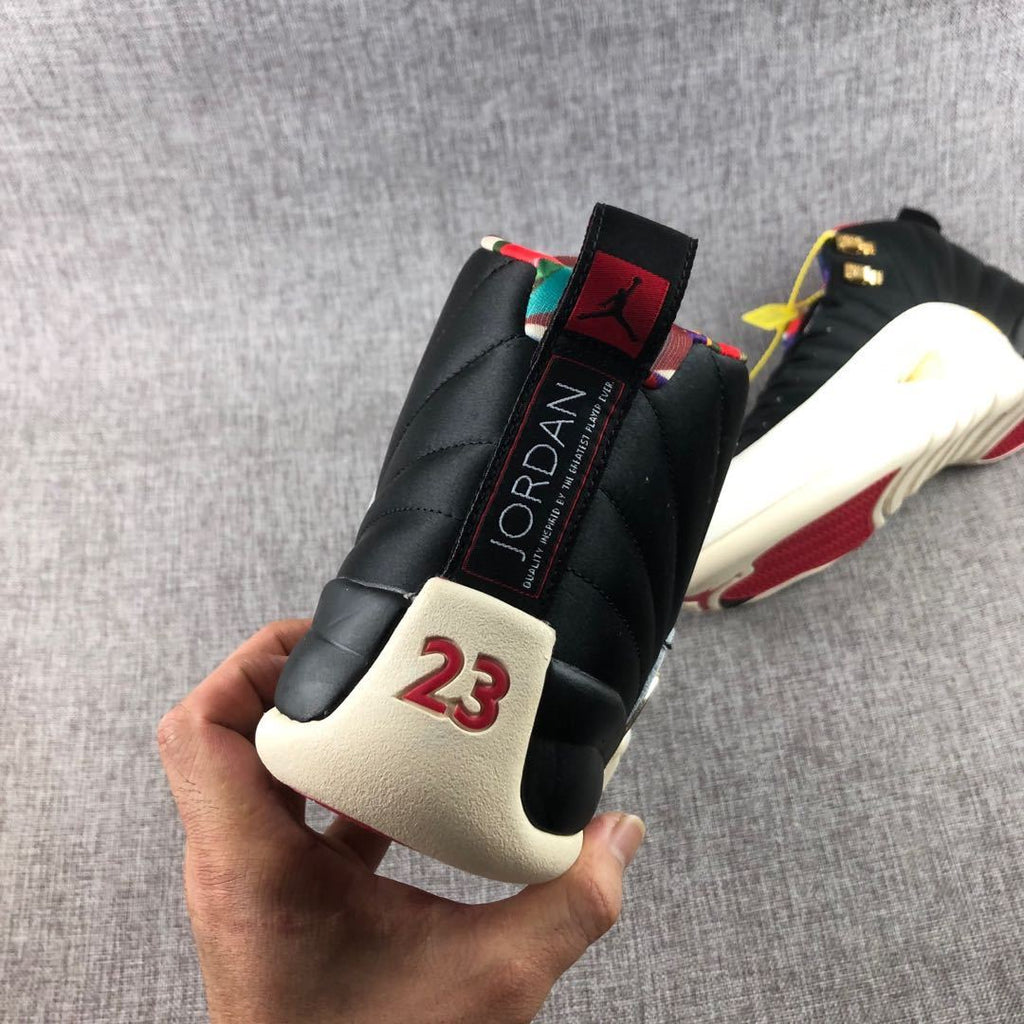 Jordan Air Jordan 12 CNY Patchwork High-Top Sneakers Black