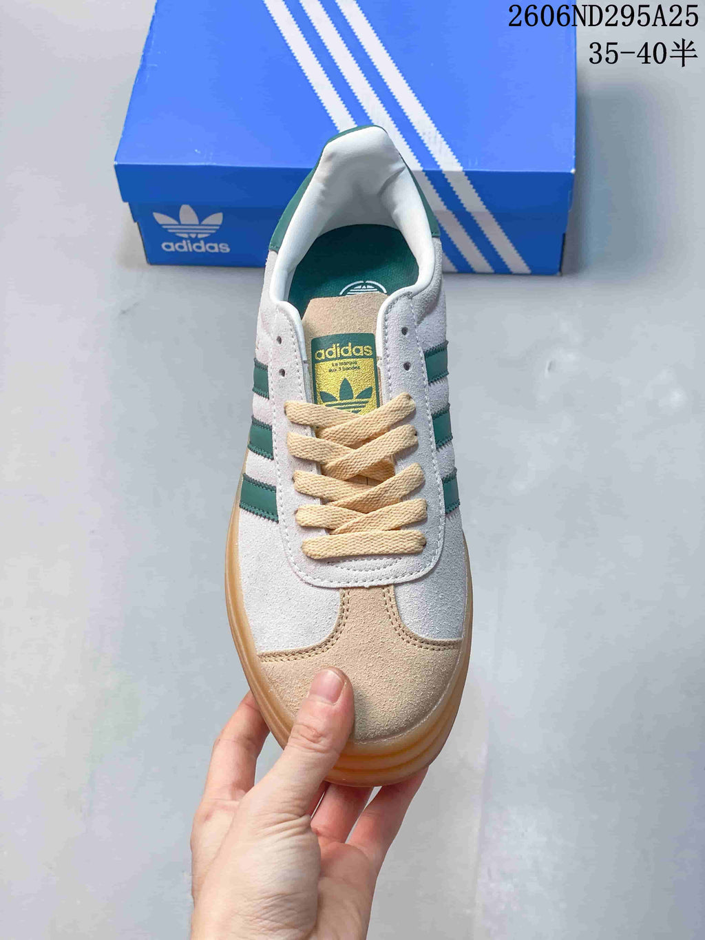 Adidas Gazelle Bold W White Green Gum Sneakers