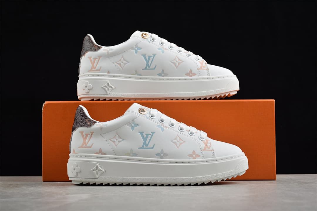 Louis Vuitton Time Out Low Top Platform Sneaker, White Multicolor