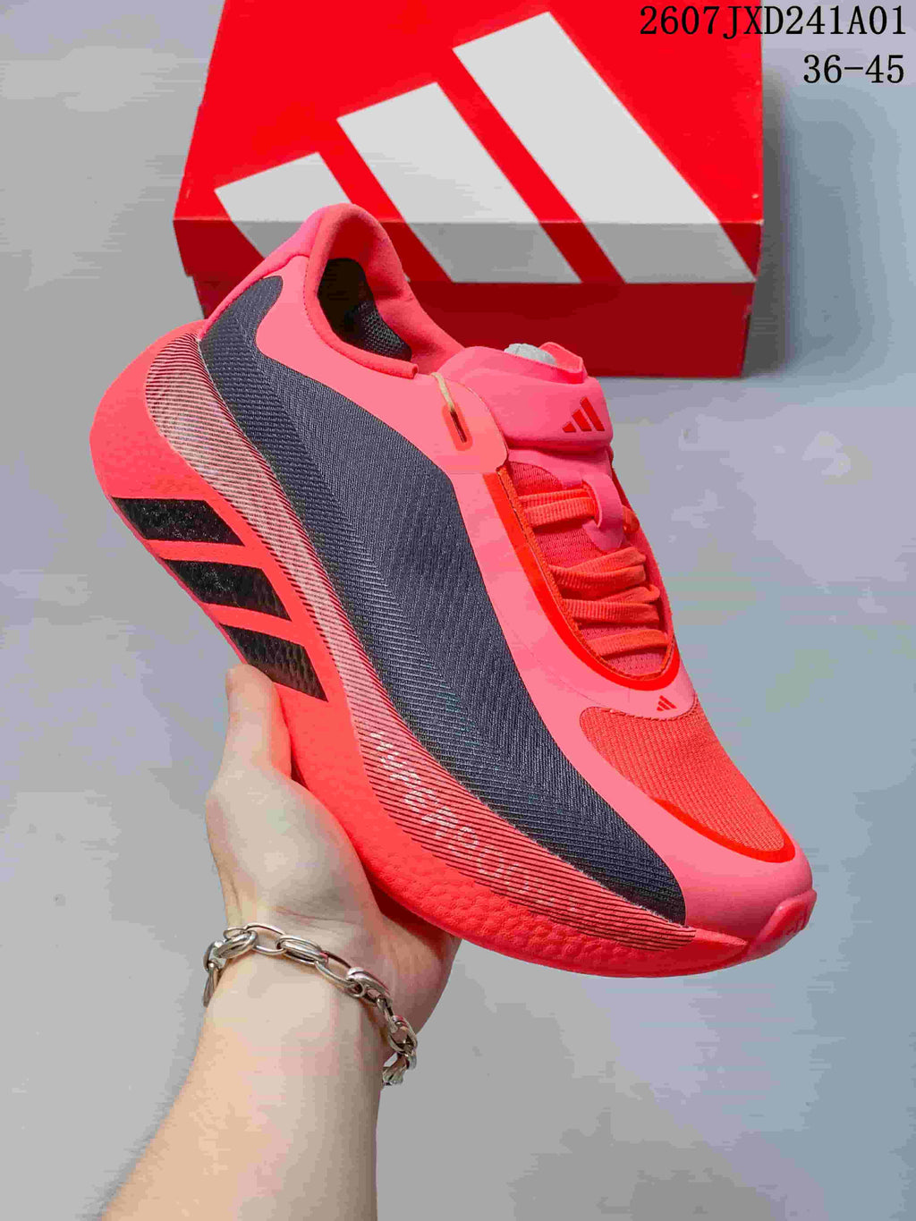 adidas Hyperboost Edge Running Shoes, Pink and Black