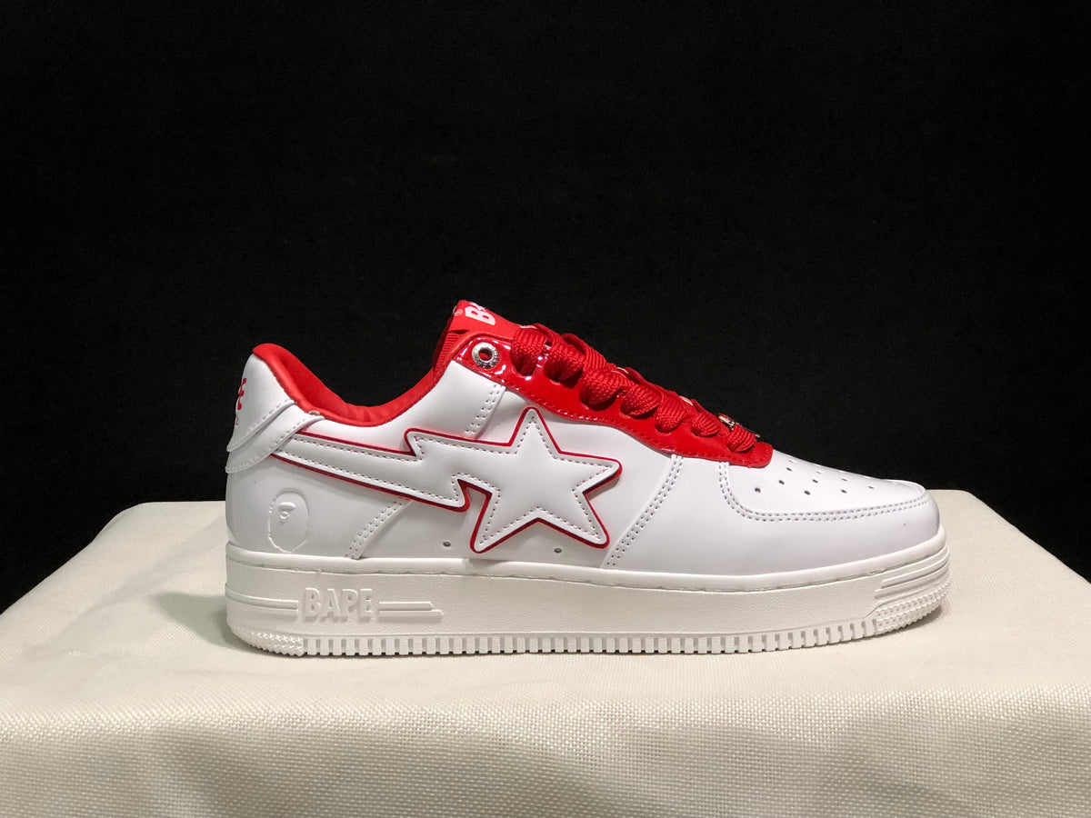 Bape Sta Low-Top Sneakers White and Red