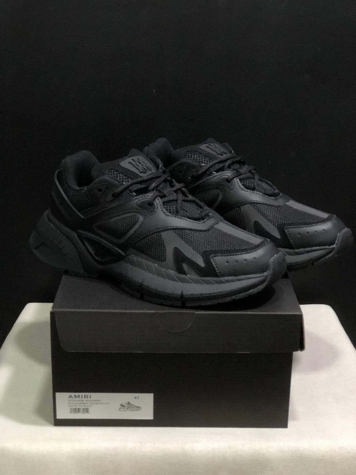 AMIRI MA Runner Black Leather Sneakers