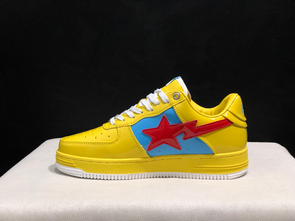 BAPE Bapesta Low-Top Sneakers Yellow Blue Red