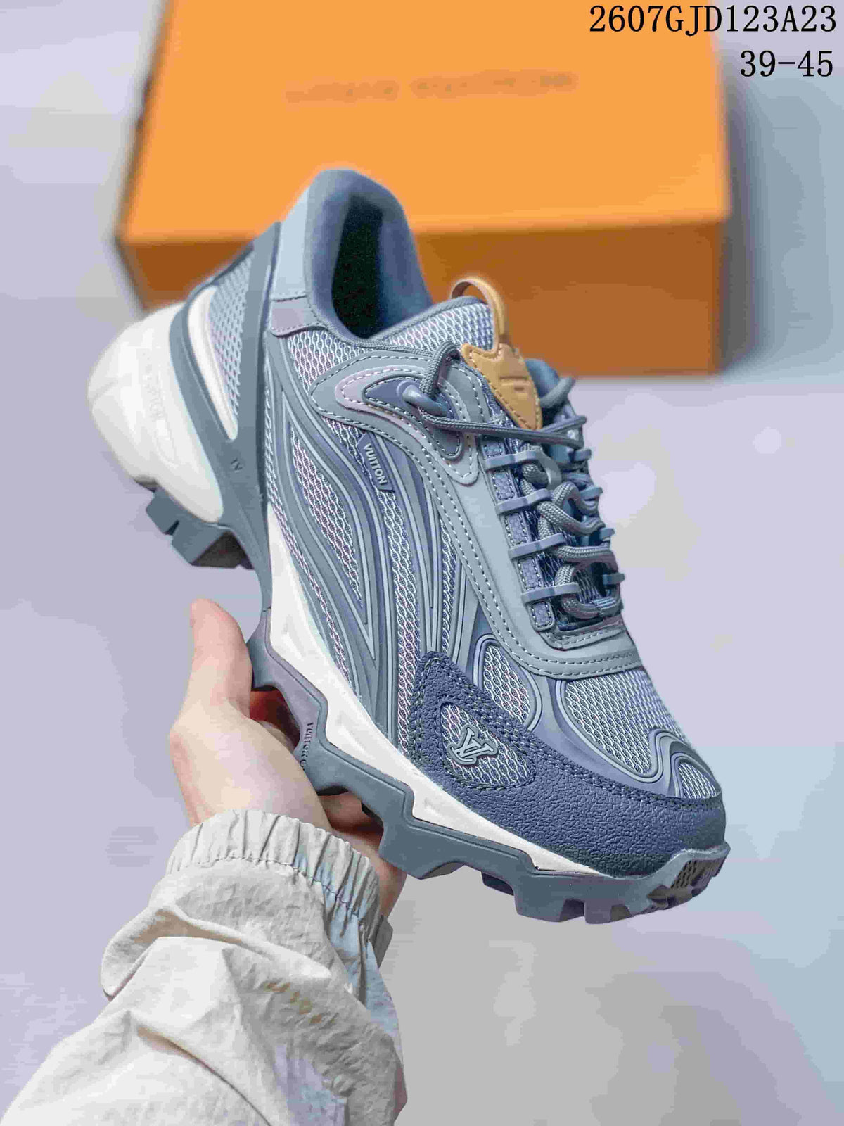 Louis Vuitton Summit Leather and Mesh Chunky Sneakers